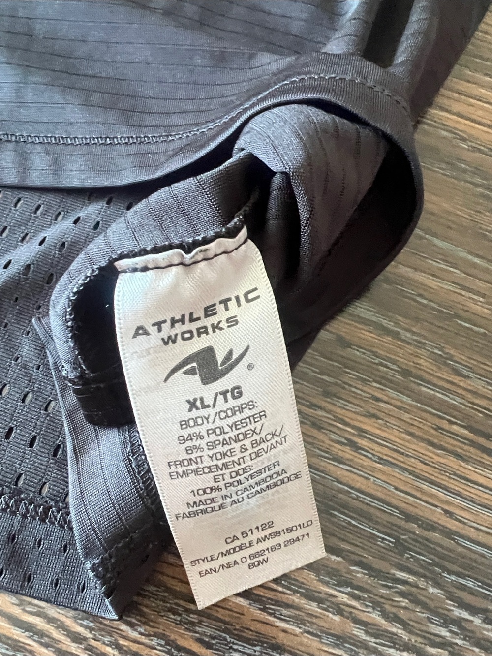 Athletic Works Black Racerback Muscle Tank - Picture 3 of 3